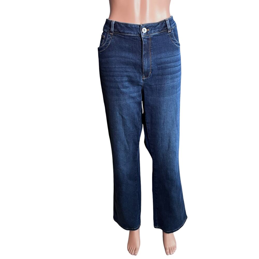 J. Jill High-Rise Wide-Leg Jeans in Dark Indigo Blue